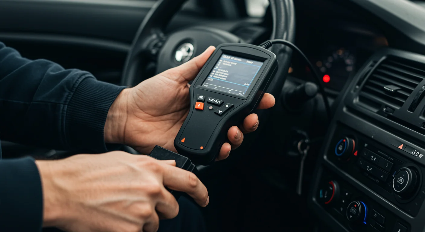 Mechanic with diagnostic tool